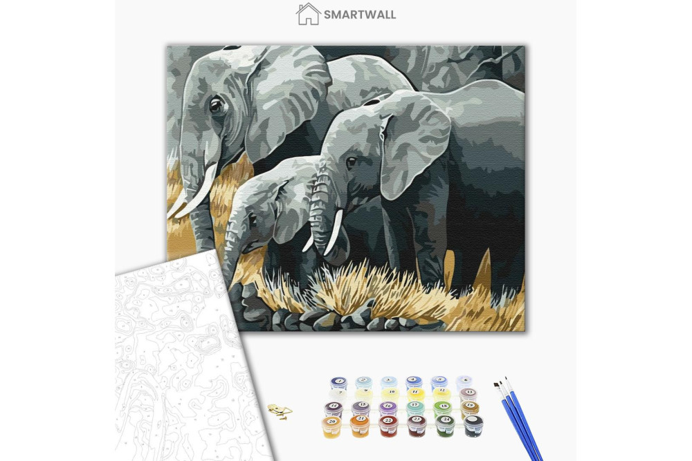 Mal efter tal - Elephant family