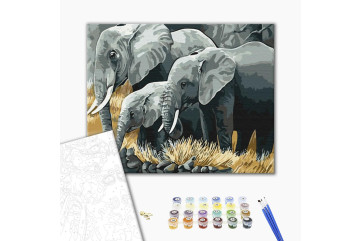 Mal efter tal - Elephant family