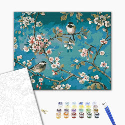 Mal efter tal - Titmouse on the branches