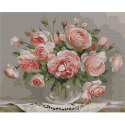 Mal efter tal - Roses on the table - blomster