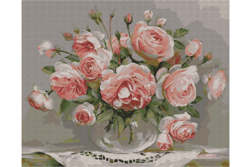 Mal efter tal - Roses on the table - blomster