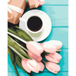 Mal efter tal - Tulips for coffee - blomster