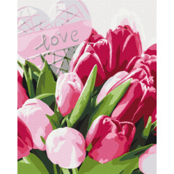 Mal efter tal - Tulips with love - blomster