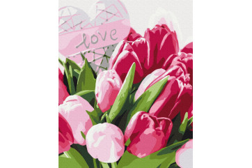 Mal efter tal - Tulips with love - blomster