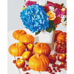 Mal efter tal - Pumpkin still life - mad og drikke