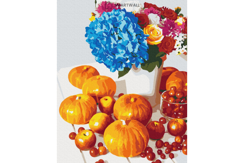 Mal efter tal - Pumpkin still life - mad og drikke