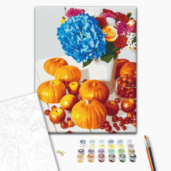 Mal efter tal - Pumpkin still life