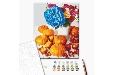 Mal efter tal - Pumpkin still life