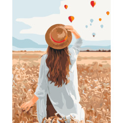 Mal efter tal - Traveler in a rye field - mennesker