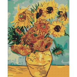 Mal efter tal - Sunflowers. Van Gogh - blomster