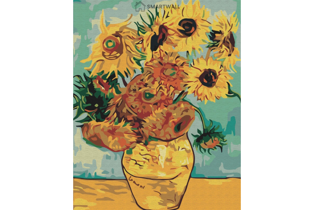 Mal efter tal - Sunflowers. Van Gogh - blomster
