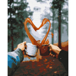 Mal efter tal - Romantic morning in the woods - mennesker