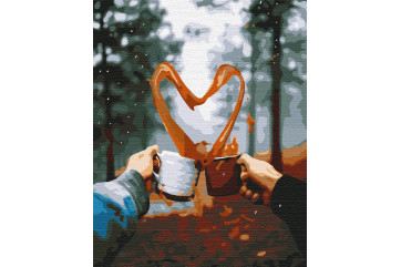 Mal efter tal - Romantic morning in the woods - mennesker