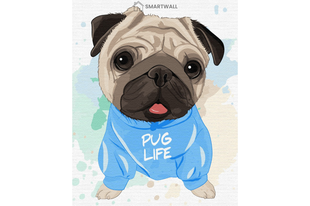 Mal efter tal - Bright pug - dyr
