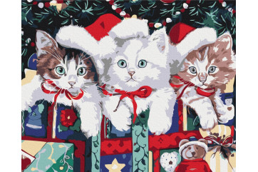 Mal efter tal - Christmas cats - dyr