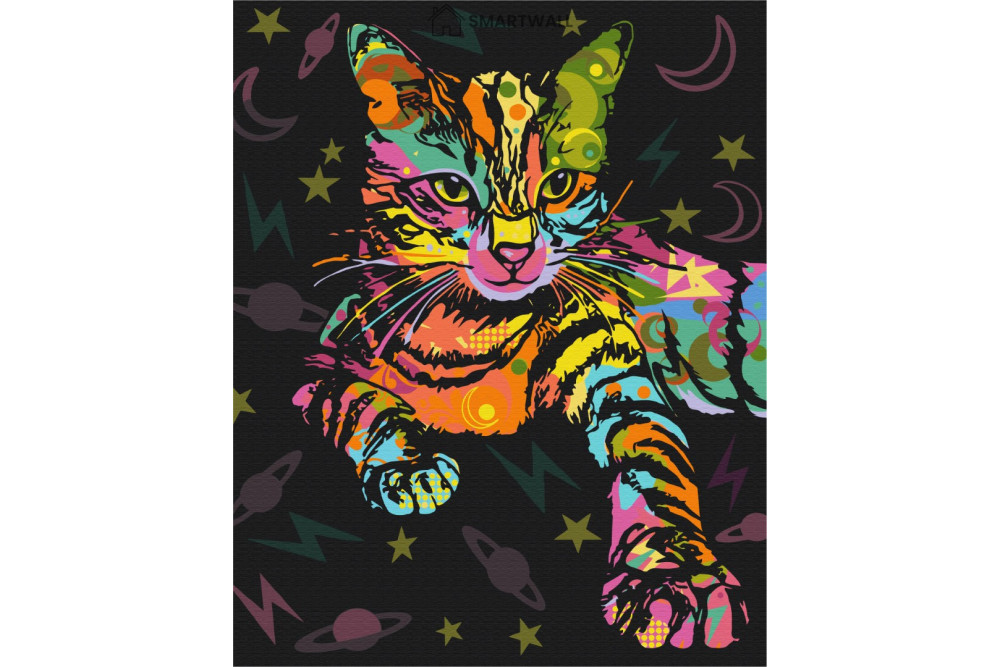 Mal efter tal - Space cat - dyr