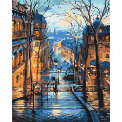 Mal efter tal - Evening city after the rain - byer