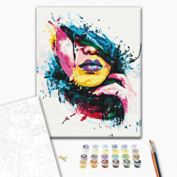 Mal efter tal - Colorful girl