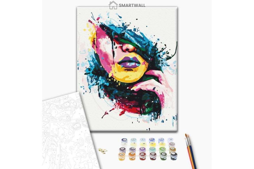 Mal efter tal - Colorful girl