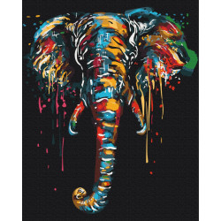 Mal efter tal - Elephant in paints - dyr