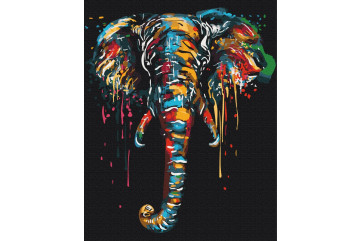 Mal efter tal - Elephant in paints - dyr