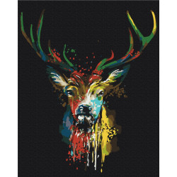 Mal efter tal - Colorful deer - dyr