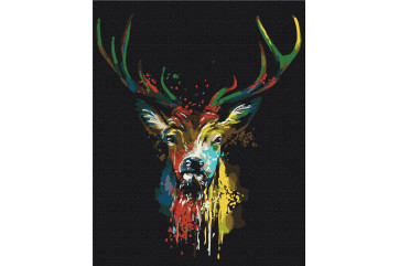 Mal efter tal - Colorful deer - dyr