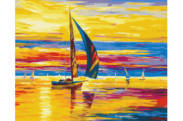Mal efter tal - Sunrise afloat - landskaber