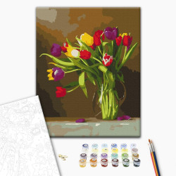 Mal efter tal - Colored tulips