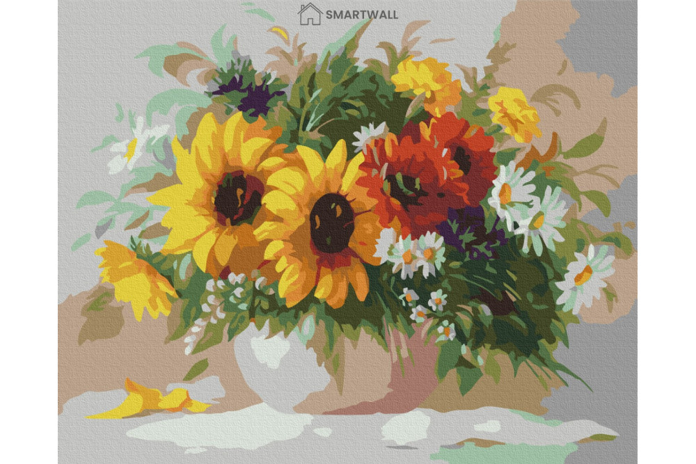 Mal efter tal - Sunny still life - blomster