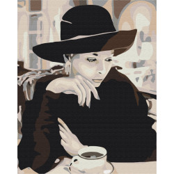 Mal efter tal - Lady with coffee - mennesker