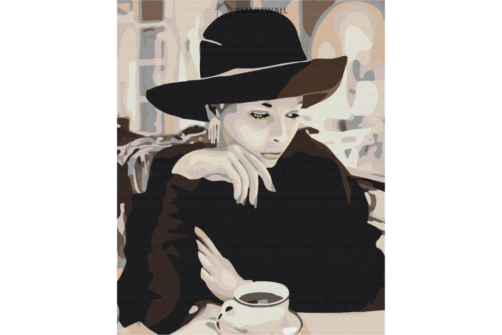 Mal efter tal - Lady with coffee - mennesker