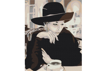 Mal efter tal - Lady with coffee - mennesker