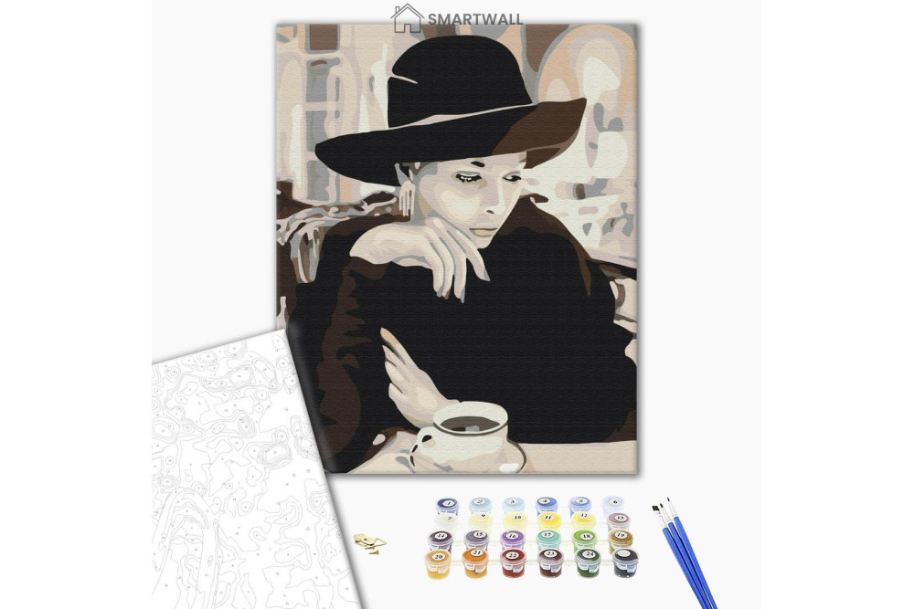 Mal efter tal - Lady with coffee