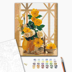 Mal efter tal - Yellow still life