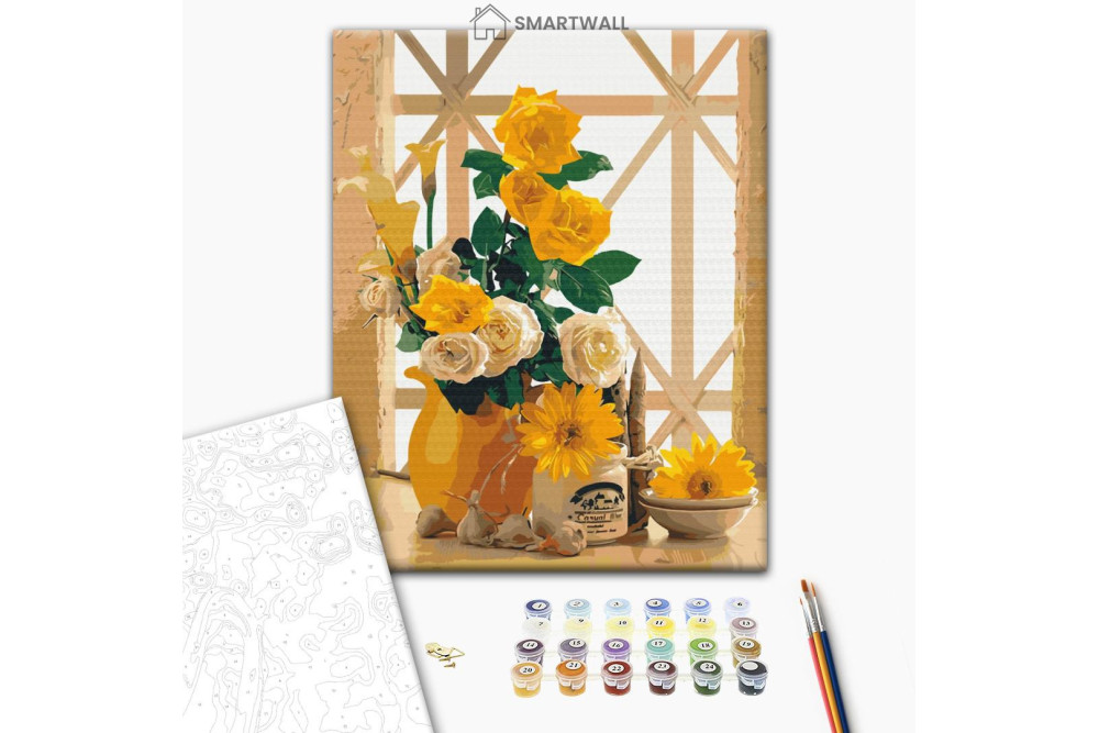 Mal efter tal - Yellow still life