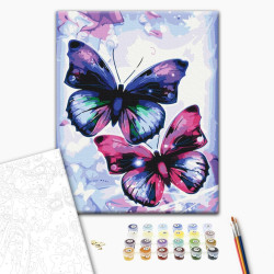 Mal efter tal - Shiny butterflies