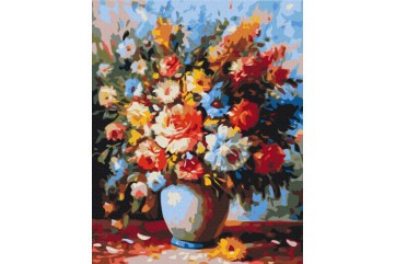 Mal efter tal - Luxurious bouquet in a vase - blomster