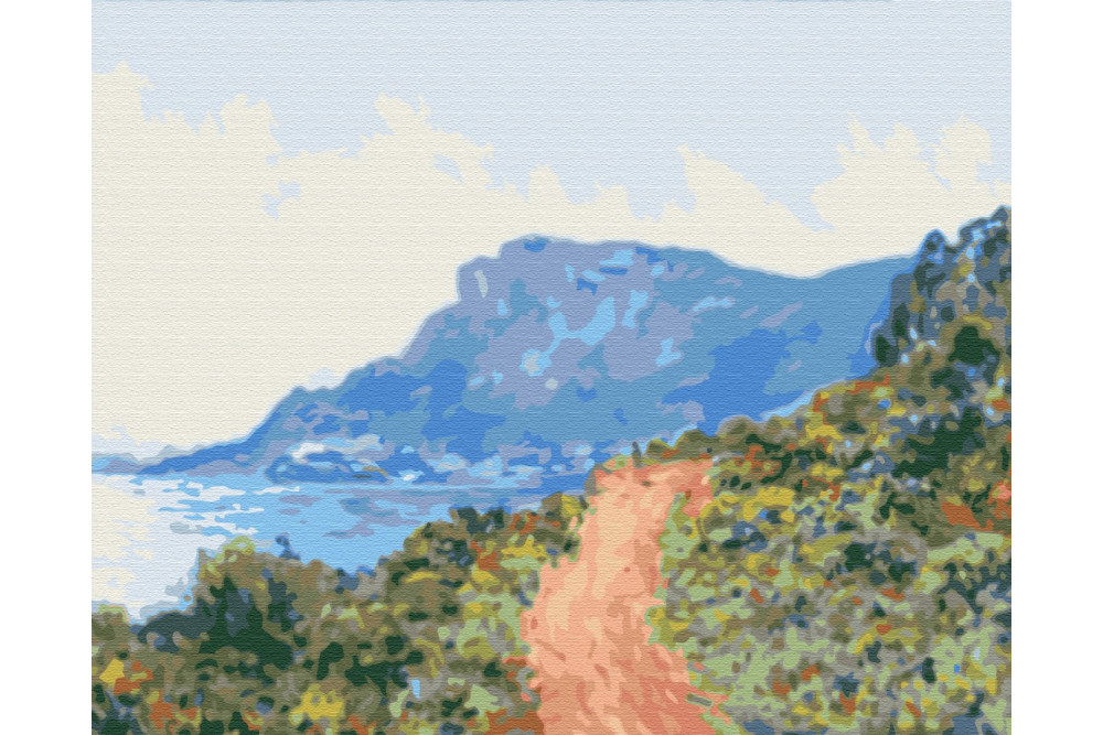 Mal efter tal - Mountain road in Monaco. Claude Monet - landskaber