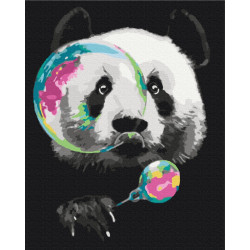 Mal efter tal - Panda with a bubble - dyr