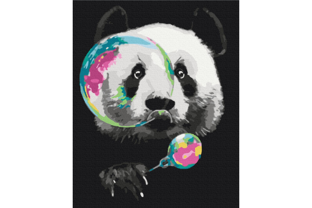 Mal efter tal - Panda with a bubble - dyr