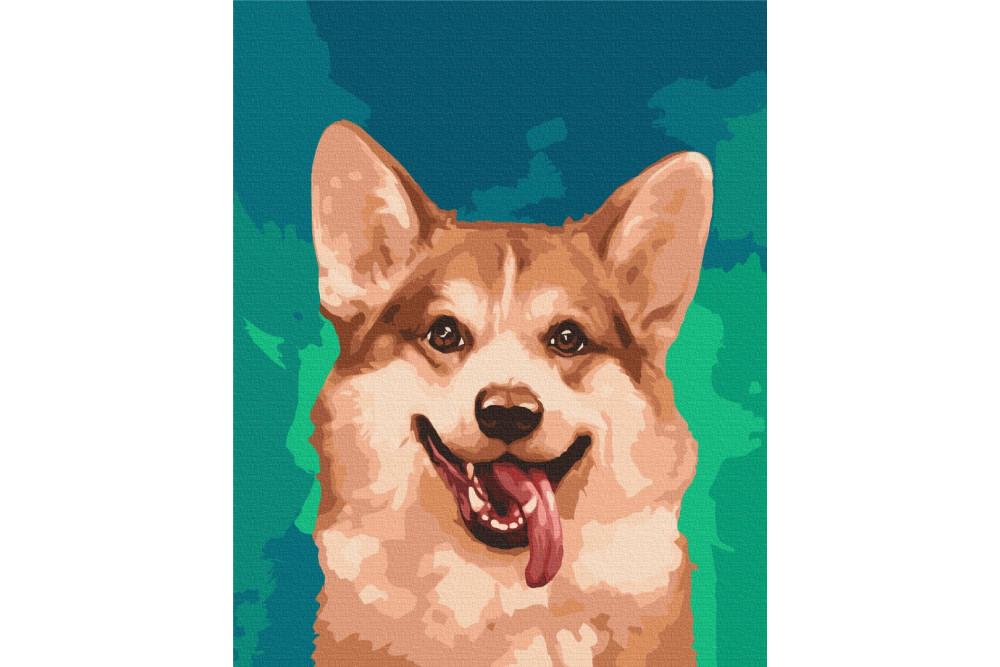 Mal efter tal - Corgis in paints - dyr