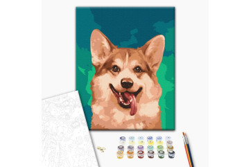 Mal efter tal - Corgis in paints
