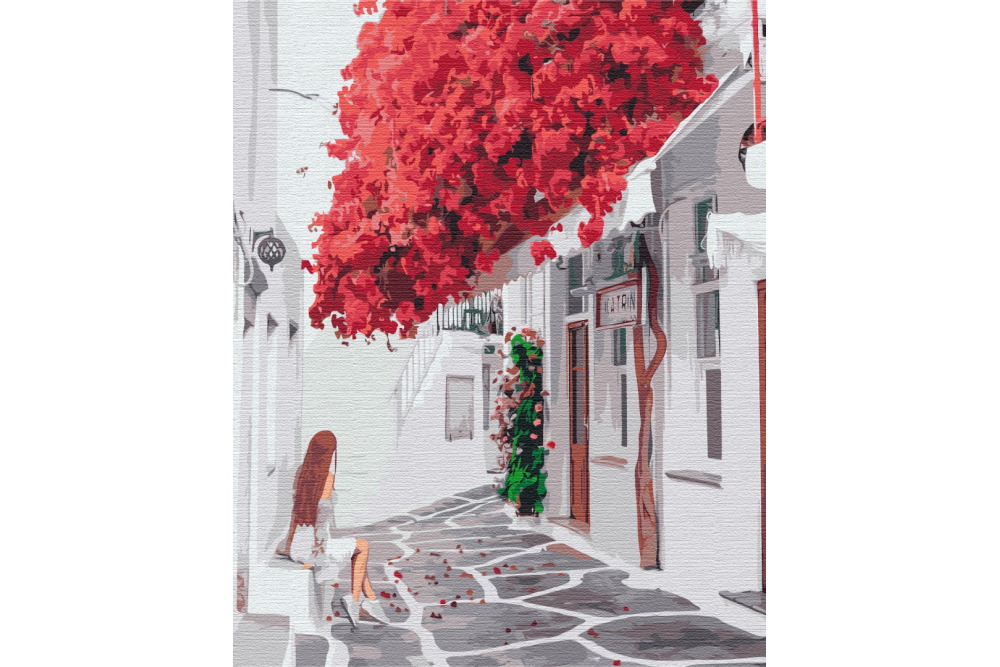 Mal efter tal - Bright Bougainvillea - blomster