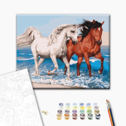 Mal efter tal - Horses on the coast