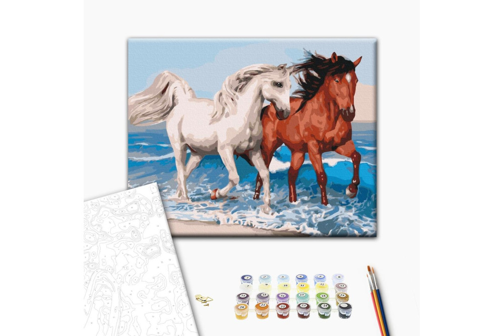 Mal efter tal - Horses on the coast
