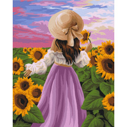 Mal efter tal - Lady in sunflowers - mennesker