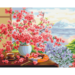 Mal efter tal - Japanese still life - blomster