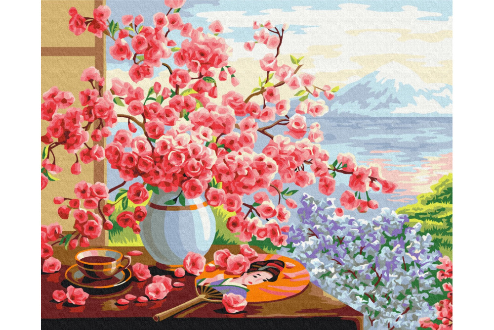 Mal efter tal - Japanese still life - blomster