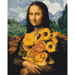 Mal efter tal - Mona Lisa with sunflowers - mennesker